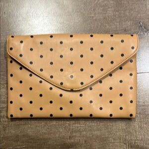 JCREW Polka Dot Tan Clutch